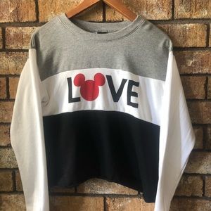 Disney cropped long sleeve “LOVE” top